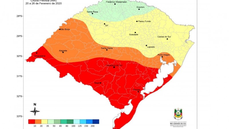 Meteorologia prevê semana de temperaturas amenas e chuva no Estado